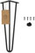 Moria Hairpin Leg 1 Stück | Möbelfüße, Tischbeine von 10 bis 80 cm | für Schrank, Hocker, Nachttisch, Couchtisch | Tischfüße mit Bodenschoner und Schrauben | 48 cm - 3 Streben (Metall, Schwarz)