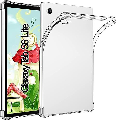 TPU Funda para Samsung Galaxy Tab S6 Lite 10,4 Pulgadas 2024/2022/2020, con Cuatro Esquinas Reforzadas, Anti-Choques, Ultra Delgado, Ultra Cristal Claro Flexible Silicona Carcasa