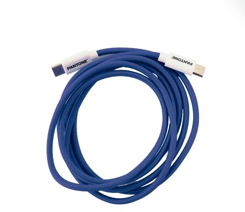 Celly, Cavo USB-C a USB-C con Connettore Reversibile per Ricarica Veloce, Lunghezza 1,5 m, Connettori in PVC e Rivestimento in Nylon Anti-piegamento, Carica e Trasferimento Dati Rapidi, Blu