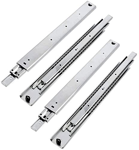GTV H53 Schubladenschienen Vollauszüge Schubladenauszüge - 53.9 x 600 mm - 2 mm Starken Verzinkt Stahl - Rollenauszug Teleskopschiene Kugelführung - Schienensystem Belastbar bis 100 Kg 2 Set= 4 Stück