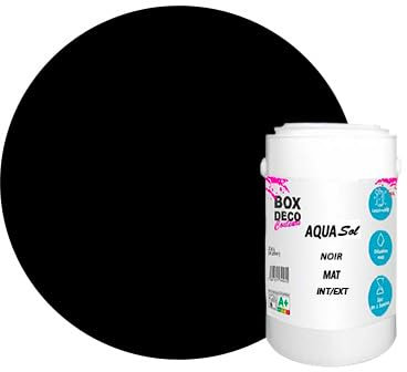 BOX DECO COULEURS Peinture Sol extérieur/intérieur acrylique haute résistance aspect mat Aqua Sol - 1Kg, Noir