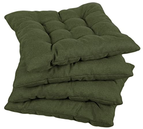 Gutekissen® Stuhlkissen gesteppt Quadrat Polsterauflage Auflage für Stühle/Bänke für Haus und Garten Sitzauflage Gartenkissen Sitzkissen viele Farben (45x45, Dunkelgrün, 1)