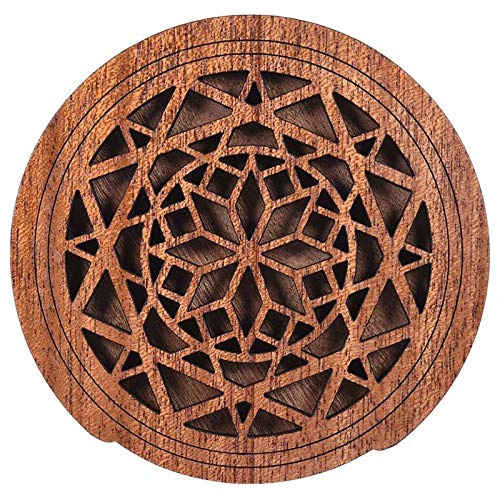Guitar Wooden Soundhole Sound Hole Cover Block Feedback Buffer Mahogany Wood for EQ Acoustic Folk Guitars,Style 1