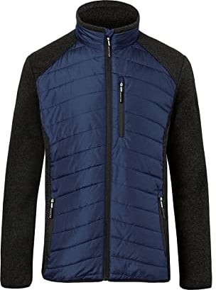 KÜBLER Workwear Hybridjacke – Hybridjacke mit Strickfleece- und Stepp-Optik, körpernah geschnitten dunkelblau/dunkelgrau Gr. M