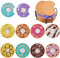 KRUCE 10 PC Donuts Thema Diamant Malerei Untersetzer, Donut Diamant Kunst Untersetzer mit Halter Teetasse und Kork Matte für Anfänger Kinder Erwachsene Kunst Handwerk Zubehör