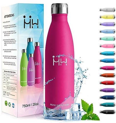 HoneyHolly Trinkflasche Edelstahl - 750ml - Thermosflasche, BPA-Frei, Trinkflasche Sport - Auslaufsicher Wasserflasche,Trinkflasche Kohlensäure Geeignet, Thermoskanne für Fitness, Gym, Fahrrad