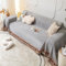 Homxi Couch Überzug Zweisitzer,180x200CM,Sofa Überzug Decke Einfarbig mit Spitze Sofahusse Chenille Sofa-Handtuch Grau Sofahusse Überzug