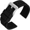 ANNEFIT Bracelets 22mm de Montres Silicone avec Boucle en Acier Inoxydable, Bande de Remplacement Libération Rapide pour Femme Homme (Noir)