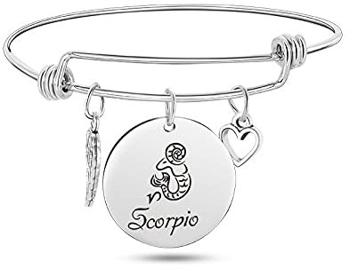 LODMLOER 12 Sternbilder 316L Armband,DIY Wing Love Armband,Gravur Verstellbares Sternbild Geburtstagsarmband Geschenk Für Frauen Teenager Mädchen,Glückssternbild Zubehör Geschenk,Steinbock,7Cm
