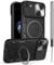 GOTOURED for iPhone 8 Case/iPhone 7 Phone Case/iPhone SE 2020 Case/iPhone SE 2022 Case,Metal Stand Ring Holder,Lens Protector,Slim Bumper Full Protection Shockproof Cover (Black)