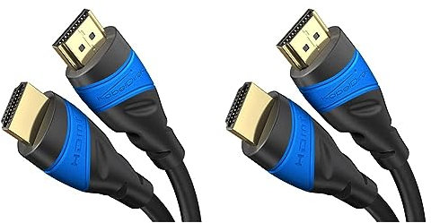 KabelDirekt – Cable HDMI 4K con blindaje A.I.S. – 5m (4K@60Hz para una espectacular experiencia Ultra HD – High Speed con Ethernet, Blu-ray/PS4/PS5/Xbox Series X/Switch, negro) (Paquete de 2)