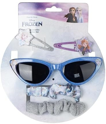 CERDÁ LIFE'S LITTLE MOMENTS Frozen-Schönheitsset für Kinder - Farbe Blau - Komplettset - mit Sonnenbrille, 2 Haarnadeln und 2 Haarspangen - Original Produkt entworfen in Spanien