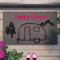 Happy Camper – Stylische Kokos-Fußmatte von WECONhome für den Innen- und Zwischenbereich (45 x 75 cm, hellgrau)