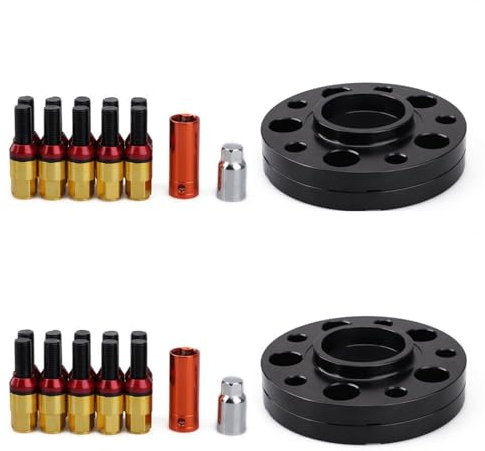 Spurverbreiterungen 4PCS Für F Serie F30 F32 F33 F80 F10 Geschmiedetes Aluminium 20mm 5x120mm Hubcentric Spurverbreiterungen 72,56mm CB M14 * 1,25 Radbolzen Distanzscheiben Spurplatten (Farbe : Gold