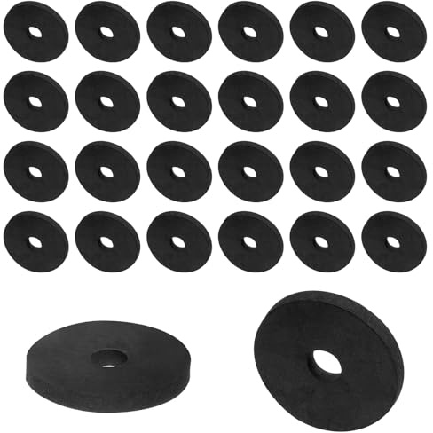 QUARKZMAN 30pz Distanziatori Gomma Rotondo 25mm OD x 6mm ID x 3mm Altezza Antivibrazione Distanziale Boccola Nera Rondella Piatta Gommino Spessa Rondelle per Casa Auto Accessori Viti Bulloni