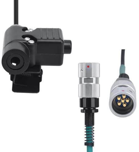 stdgove 5-poliges XLR U94 Ptt Taktisches Push-to-Talk-Tastenradio 7 mm Adaptersystem für Baofeng Harris Prc152 (schwarz, Militärverkabelung)