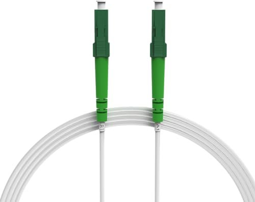 nexinex cavo in fibra ottica bianca OS2 da LC/APC a LC/APC (5 m) cavo patch a fibre ottiche | monomodale/monomode simplex LC/LC