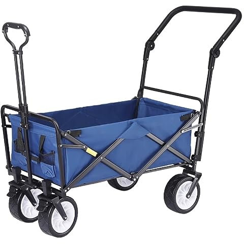 CCYENG Trolley Warenkorb Outdoor Tragbarer Camping Klappbarer Einkaufswagen Stall Trolley Box Anhänger Picknick Garten Werkzeugwagen Campingwagen Gartenwagen