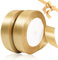 Soodyoow 44 Meters Geschenkband Gold, 2 Rollen Satinband Gold 20mm Breit, Schleifenband Gold, Goldenes Band, Goldenes Geschenkband für Taufe Geburtstag Deko Geschenkverpackung, Hochzeitsdekoration