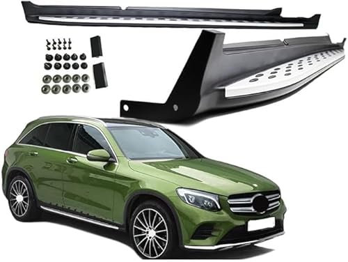Teptal Voiture Jupes Latérales Marchepied Voiture pour Mercedes GLC X253 + Coupe C253 2015-2019, ExtéRieurs Accessoires Acier Inoxydable Antidérapant