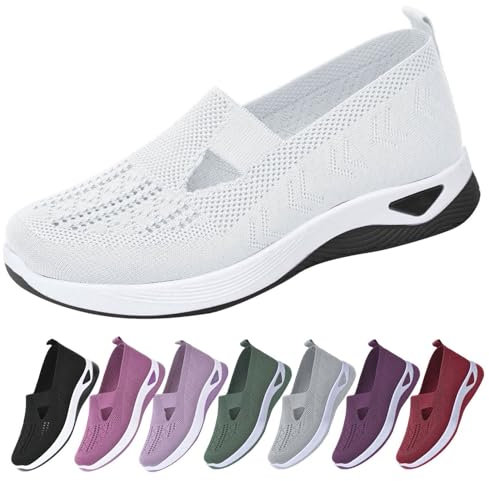 Gyaimxfu Walkingschuhe Damen Leicht Weite H Vermascht Orthopädische Schuhe Sommer Atmungsaktive Lässige Komfort Laufschuhe Bequeme Outdoor Sommerschuhe Turnschuhe