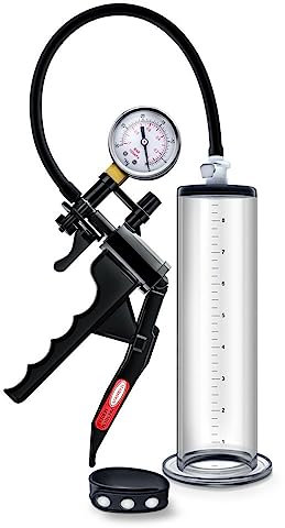 Bomba de pene, bomba de vacío masculina con práctico mango de tijera para estimulación y entrenamiento del pene, para agrandar el pene(23 * 6.4cm/9 * 2.5in)