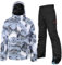 HOTIAN Herren Schneeanzug, Wasserdicht Winddicht Winter Warme Schnee Skifahren Sätze,für Wandern Klettern Isoliertes Snowboarden HM BK L