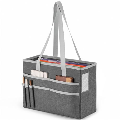 UNICITII File Tote Bag, Tragetasche für Akten Wasserdichte Handtasche Umhängetasche mit Griffen Hause Büro Brief Größe Ordner File Organizer Dateiorganisator Schultertasche für Arbeit Schule Reisen