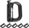Karabinerhaken, 6 Stück, D-Form, aus Kunststoff, in Schwarz, Molle Karabiner für Taktische Ausrüstung, Gürtel, Rucksack, Schlüsselbund, Plastik Karabinerclip Gürtellasche, ABS Outdoor Aufhänger Haken