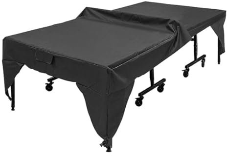 Tiardey Tischtennis-Abdeckung, wasserdichte Outdoor-Tischtennis-Tischabdeckung, Tischtennis-Tischabdeckung, staubdichte Tischtennis-Tischabdeckung, Schwarz, 280 x 153 x 73 cm