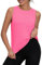 IECCP Rosa Damen Yoga Tank Tops Sommer Lose Ärmelloses Fitness Sport Shirt locker Rundhals Gym Running Workout Laufshirt, Pink, M