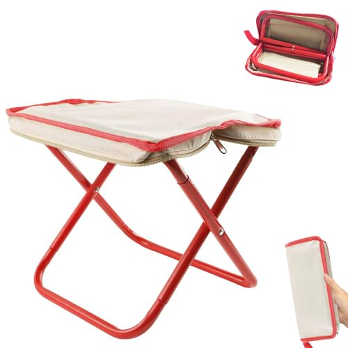 HuaMuDM 30 cm Camping Hocker Tragbarer Klapphocker,Leicht Sitz Falthocker,Klapphocker aus Aluminium und Textilene,für Reisen Wandern Angeln Grillen Strand