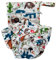 Lot de 2 couches de bain réutilisables avec sac réglable en 4 tailles - Anti-fuite - Motif animal - Séchage rapide - Tissu fin et respirant - Pour vacances, plage, jardin, piscine (animaux 4)