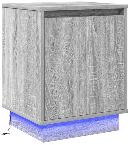 vidaXL Nachttisch Grau 39 x 34,5 x 50 cm Holzwerkstoff, Moderne Schlafzimmer, kompakter Nachttisch, rechteckiger Nachtschrank, nützliche Ablage