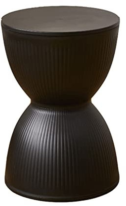 YWRU Sgabello per Trucco Clessidra Creativa Sgabello da Pranzo Rotondo Plastica Sgabello da Doccia da Bagno Impermeabile Anti-Coccole per Cucina Camera da Letto Soggiorno,30×43cm(Color:Nero)