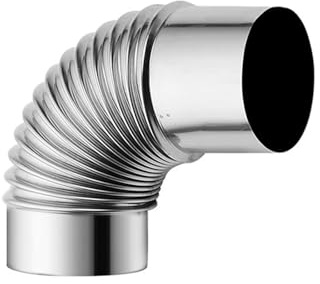 Tubo de acero estufa codo roscado, Codo de 90 grados for conducto de humos de acero inoxidable de 50 a 100 mm(100mm)