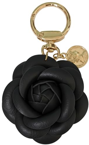 Wailike Leder Blume Schlüsselanhänger Tasche Tasche Charms für Handtaschen weiß rosa schwarz Leder Schlüsselanhänger