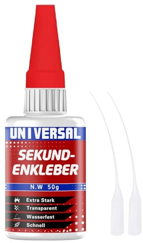 Sekundenkleber Extra Stark Universal: 50g Super kleber für Holz, Metall, Kunststoff, Glas,Leder geeignet,hitzebeständig wasserfest für Reparaturen in Haushalt, Werkstatt, Auto, DIY Modellbau