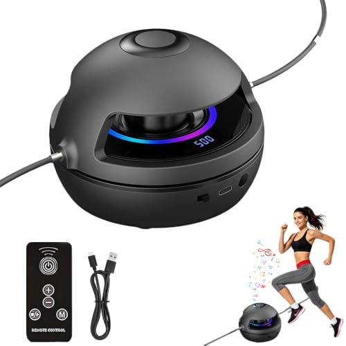 Elektronische Springseil, Intelligente Springseilmaschine, Elektronisches Springseil, Smart Jump Rope Machine mit Fernbedienung, 10 Stufen Geschwindigkeit, Bluetooth Musik(Schwarz)