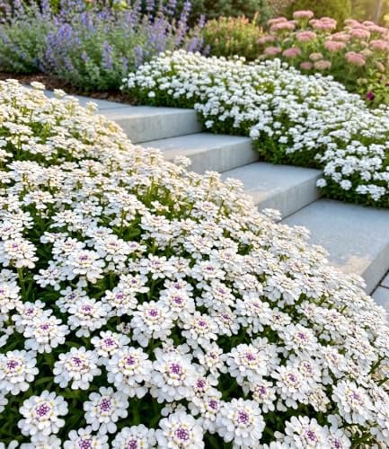 BALDUR Garten 6x Winterharter Bodendecker Iberis 'Masterpiece®' | Pflanzen im 9x9 cm-Topf, Schleifenblume, Staude, mehrjährig & pflegeleicht, Wasserbedarf gering, blühend, Iberis Hybrid