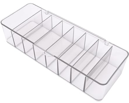 Saluaqui Kontaktlinsarrangör, 8 Fack Stora Förvaringsfodral för Dagliga Engångslinser, med Dammsäker Flip-top-design, Genomskinlig grå Plast Av Livsmedelskvalitet (Transparent grå)