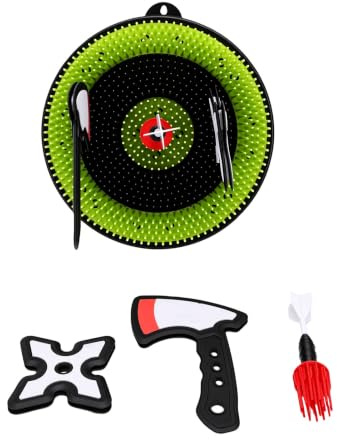 Garsent Jeu de Lancer de Hache avec Fléchettes en PVC, Ensemble Portable