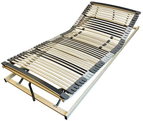 AM Qualitätsmatratzen 7 Zonen Lattenrost 80x190 verstellbar mit 44 Federleisten - Made in Germany - Verstellbarer Lattenrost Size - Kopf und Fußteil - Holmabsenkung für Schulter und Becken