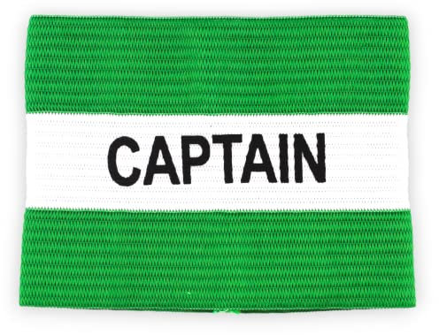 Fitness Health Fußballband Fußball Kapitänsarmband Design Captain Band für Erwachsene und Jugendliche, 5 Farben erhältlich für mehrere Sportarten, elastisches Armband für Captain (Grün - Kinder)