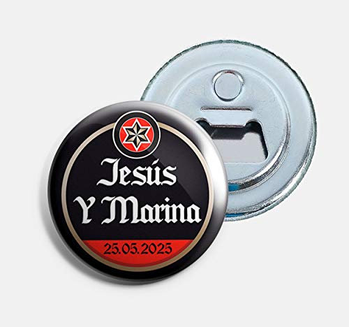 setecientosgramos Chapas Abrebotellas con imán Personalizadas para Bodas | Beer-EG (50)