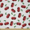 ABAKUHAUS Früchte Stoff als Meterware, Vibrant Kirschen Sommer, Microfaser Stoff für Dekoratives Basteln, 1M (230x100cm), Jägergrün Kokosnuss Rubin