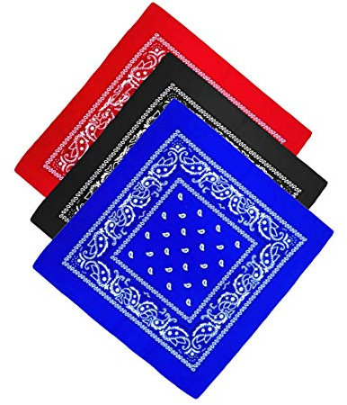 Unbekannt Bandana Kopftuch Halstuch Nickituch Biker Tuch Motorad Tuch verschied. Farben Paisley Muster, 3er Set #1, ...