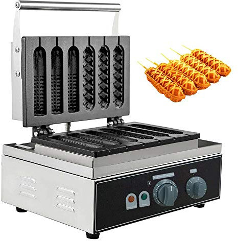YUEWO Commercial Waffle Toaster Waffle Maker Lolly French Hotdog Waffle Cookware No-Stick Waffle Baker Crispy Muffin Sausage Waffles Iron Machine