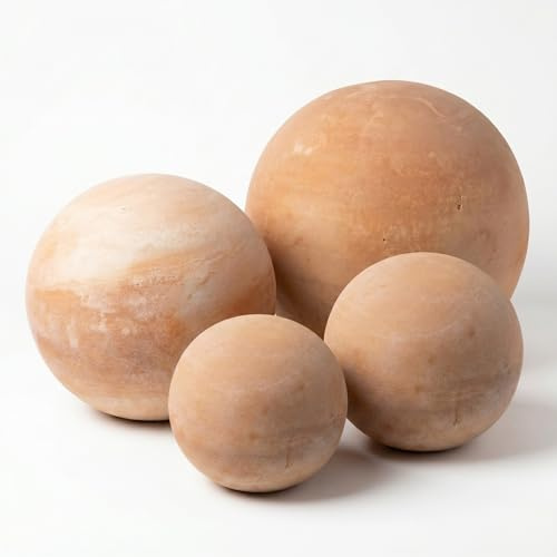 Teramico Terracotta Dekokugeln als 4er Set frostfeste Gartendekoration | Hochwertige Terracotta Dekokugeln: absolut frostfest und witterungsbeständig. Perfekt für Deinen Garten!