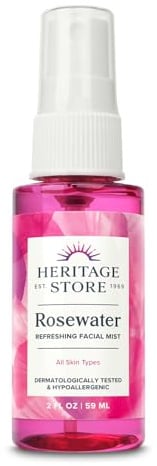 Eau de rose, brume rafraîchissante pour le visage, 2 fl oz (59 ml), Heritage Store